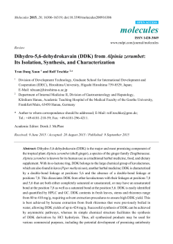 Dihydro-5,6-dehydrokavain (DDK) from Alpinia zerumbet: Its