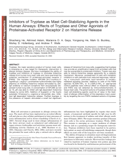 Inhibitors of Tryptase as Mast Cell-Stabilizing Agents in the Human