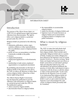 AHRC Info Sheet - Alberta Human Rights Commission