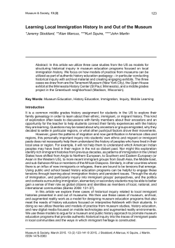 Learning Local Immigration History In and Out of the Museum