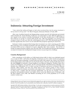 Indonesia: Attracting Foreign Investment