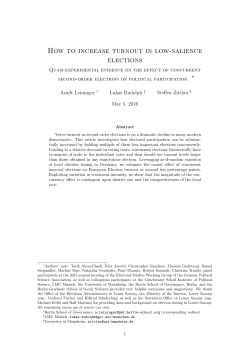 How to increase turnout in low-salience elections - (GSI)