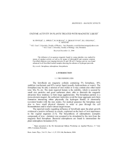ENZYME ACTIVITY IN PLANTS TREATED WITH MAGNETIC