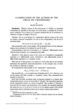 classification of the actions of the circle on s