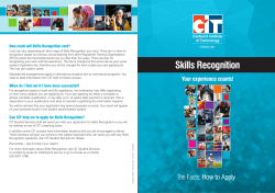 Skills Recognition The Facts: How To Apply brochure