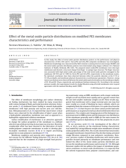 Effect of the metal oxide particle distributions on modified PES