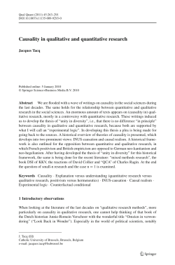 Causality in qualitative and quantitative research