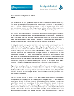 Foreword to &ldquo;Human Rights in the Defence Forces&rdquo; One of the