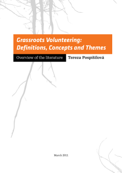 Grassroots Volunteering: Definitions, Concepts and Themes