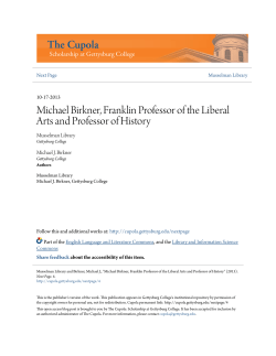 Michael Birkner, Franklin Professor of the Liberal Arts and Professor