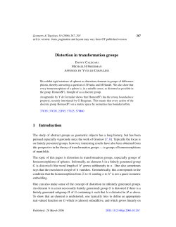 Distortion in transformation groups 1 Introduction