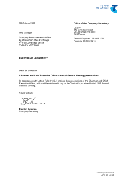 Chairman and Chief Executive Officer