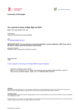 University of Groningen The conduction bands of MgO, MgS