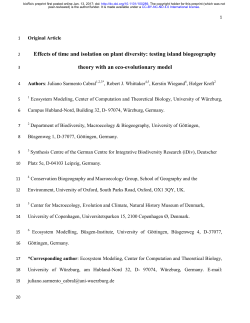 Effects of time and isolation on plant diversity: testing