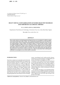 heavy metal contamination of some selected nigerian and imported