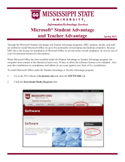 Microsoft® Student Advantage and Teacher Advantage