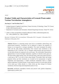 Product Yields and Characteristics of Corncob Waste under Various