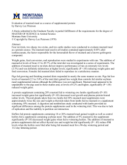 Evaluation of mustard meal as a source of supplemental protein by