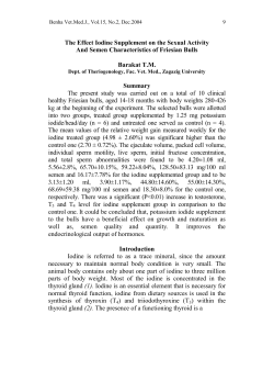 The Effect Iodine Supplement on the Sexual Activity And Semen