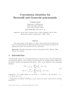 Convolution identities for Bernoulli and