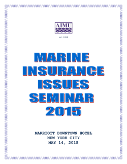 Marine Insurance Issues Seminar Day Program