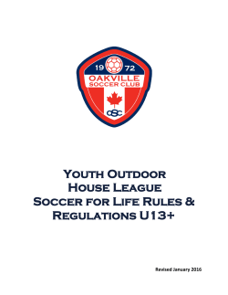 2016 U13 - U18 Soccer for Life Rules