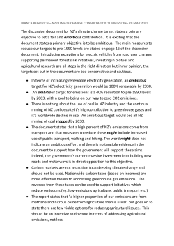 The discussion document for NZ`s climate change target states a