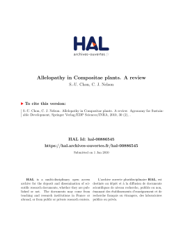 Allelopathy in Compositae plants. A review - HAL