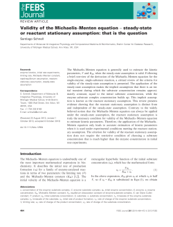 Validity of the MichaelisMenten equation steadystate or reactant