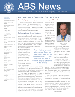 2015 ABS Newsletter - American Board of Surgery