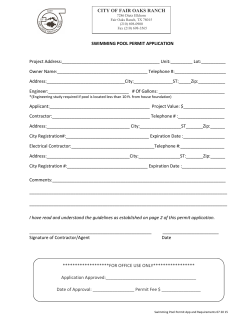 Swimming Pools - City of Fair Oaks Ranch