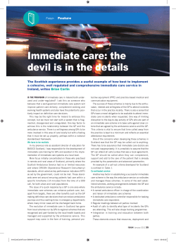 Immediate care: the devil is in the details