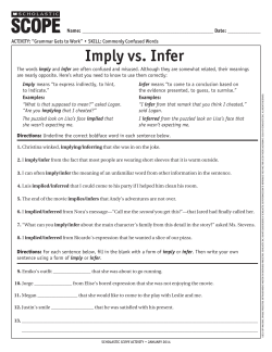 Imply vs. Infer