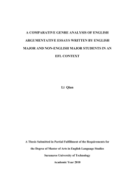 A COMPARATIVE GENRE ANALYSIS OF ENGLISH