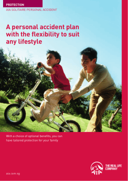 A personal accident plan with the flexibility to suit any lifestyle