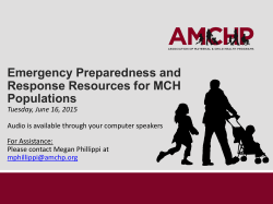 Emergency Preparedness and Response Resources for