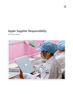 Apple Supplier Responsibility: 2013