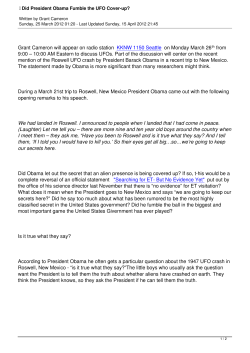Did President Obama Fumble the UFO Cover-up?