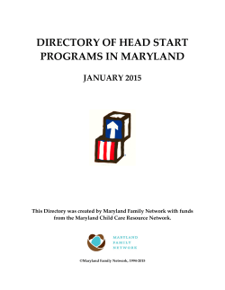 HEAD START PROGRAMS IN MARYLAND