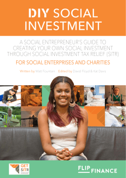 diy social investment - The School for Social Entrepreneurs
