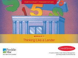 Thinking Like a Lender