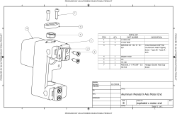 exploded x motor end Aluminum Mendel X Axis Motor End B