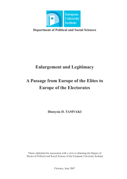 Enlargement and Legitimacy A Passage from