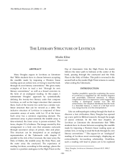 The Literary Structure of Leviticus