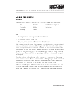 Mining Techniques used at Britannia