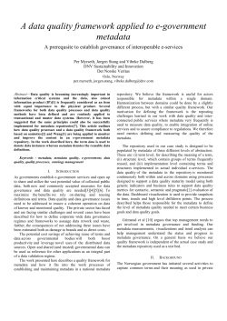 A data quality framework applied to e-government