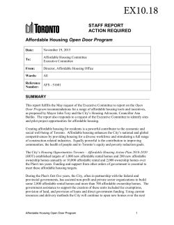 Affordable Housing Open Door Program