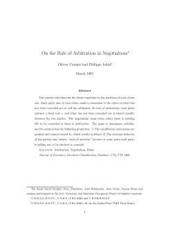 On the Role of Arbitration in Negotiations