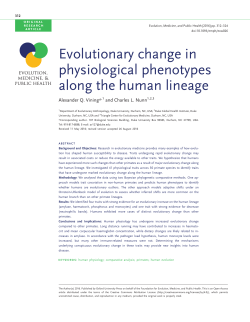 Evolutionary Change in Physiological Phenotypes Along the Human