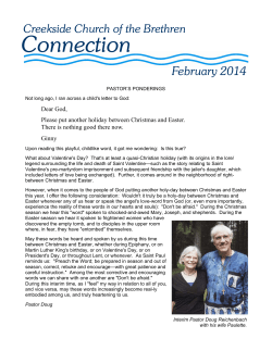 February 2014 - Creekside Church of the Brethren